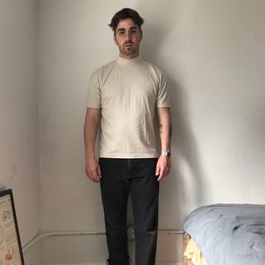 Unisex Ribbed Mockneck Short Sleeve Shirt